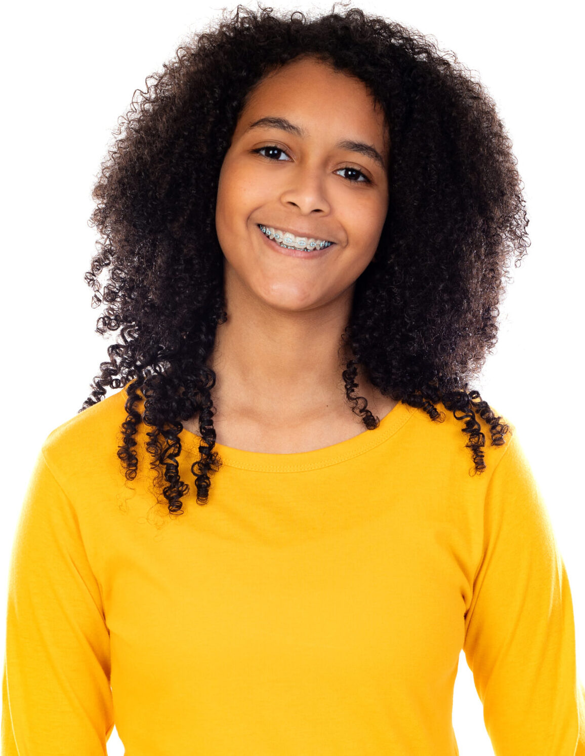 Adorable teenage doing gestures isolated on a white background